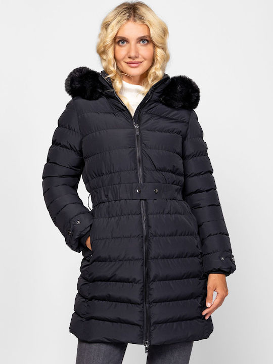 Heavy Tools Damen Puffer Jacke für Winter Black