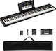 Costway Ηλεκτρικό Stage Πιάνο MU10124DE-DK Set με 88 Δυναμικά Πλήκτρα Ενσωματωμένα Ηχεία και Σύνδεση με Ακουστικά