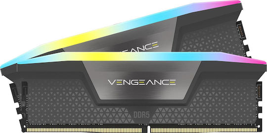 Corsair Vengeance RGB 32GB DDR5 RAM mit 2 Modulen (2x16GB) und Geschwindigkeit 6000 für Schreibtisch