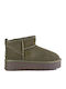 Leather Women's Ankle Boots Khaki
