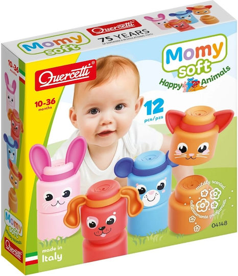 Quercetti Τουβλάκια Momy Soft Happy Animals για 10+ Μηνών 12τμχ