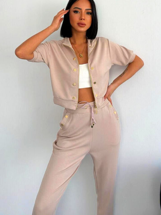Femei Roz Set cu Pantaloni