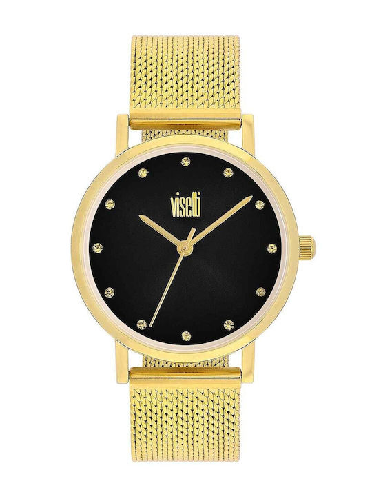 Visetti Women's Watch with Gold Metal Bracelet