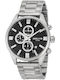 3Guys Men's Watch Chronograph Battery with Silver Metal Bracelet