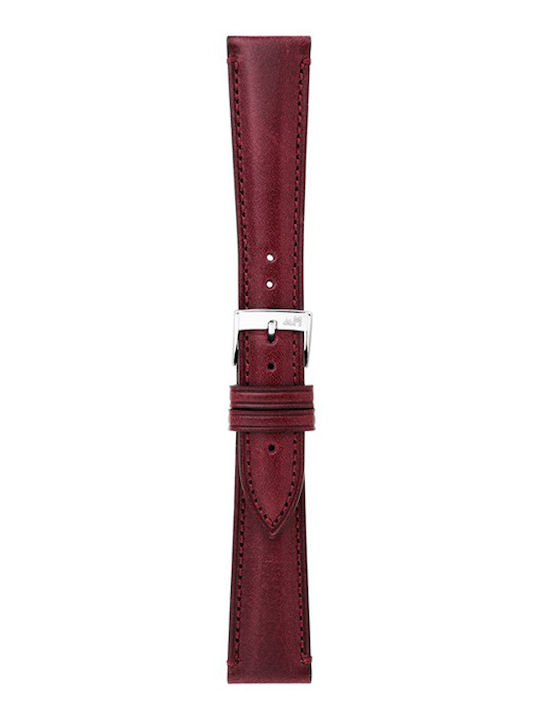 Morellato Leather Strap Burgundy 20mm