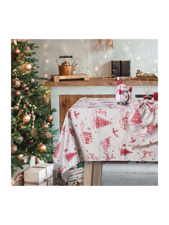 Das Home Christmas Tablecloth Red L220xW140cm.