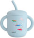Mushie Toddler Cup with Handles and Straw Made of Silicone 175ml