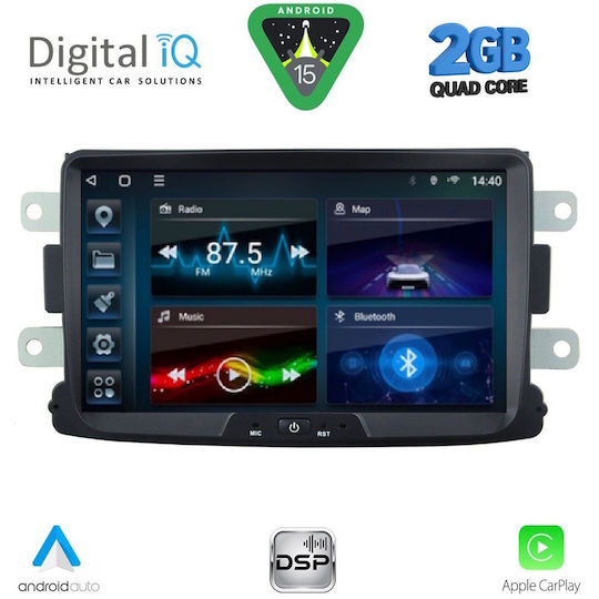 Digital IQ Ηχοσύστημα Αυτοκινήτου για Renault Captur 2013-2019 (Bluetooth/USB/WiFi/GPS/Apple-Carplay/Android-Auto) με Οθόνη Αφής 8"