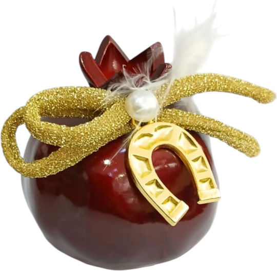 Kalliopi Silver Hanging Lucky Charm Pomegranate Red Ceramic 2026 7x7cm 1pcs