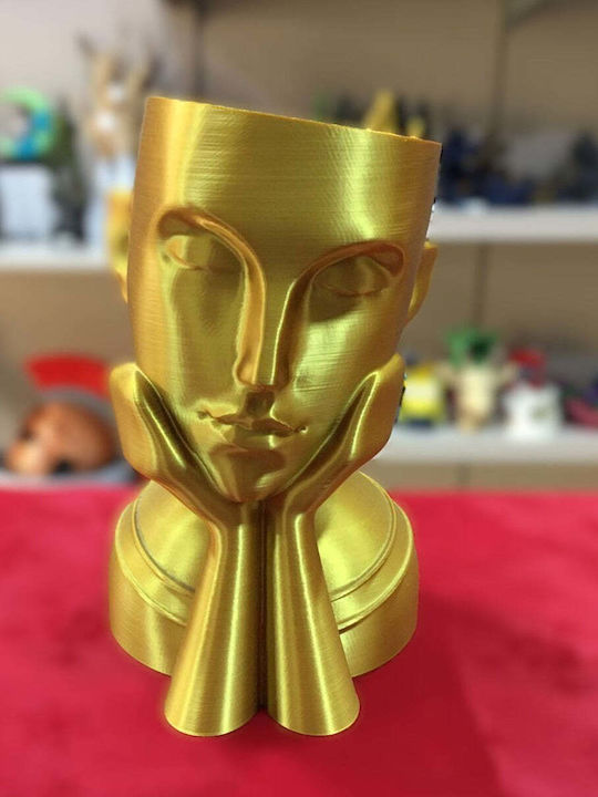 3D Art Shop Διακοσμητικό Βάζο Πλαστικό Χρυσό x14xΥ20cm