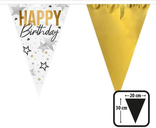 Aluminum Foil Flags #degi Garland "Happy Birthday" 30 X 20 Cm 6 Pieces