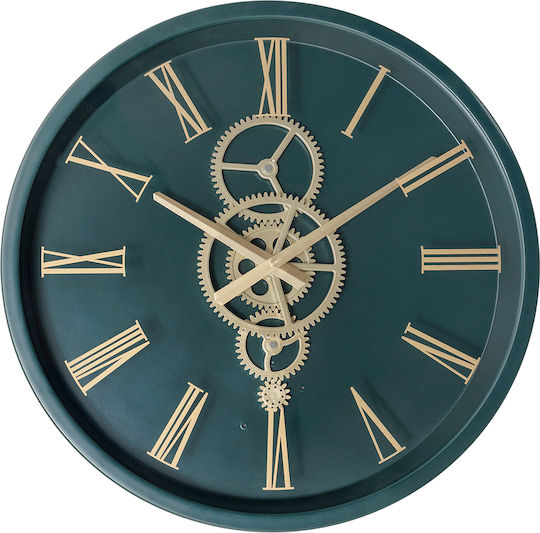 Wall Clock Metallic Petrol Blue Ø46cm