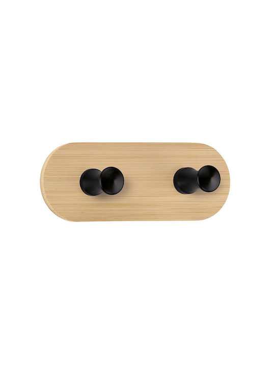 Kleine Wolke Bamboo Double Wall-Mounted Bathroom Hook ​12x4.5cm Silver