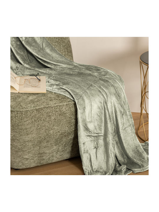 A-s Ollis Κουβέρτα Fleece Καναπέ 130x180εκ. Τιρκουάζ