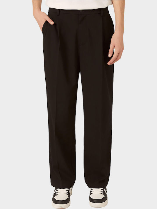 Alcott Damen Stoff Palazzohose mit Gummizug Breit Schwarz