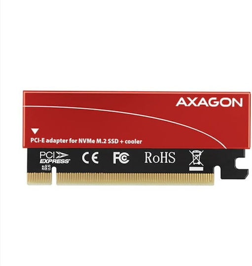 Axagon Pci-e X4 Adaptor Axagon Pcem2-s Adaptor La 1x M.2 Nvme Ssd M.2 2230 2242 2260 2280 Răcire Pasivă Roșie