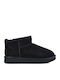Leder Stiefeletten Damen mit Pelz Schwarz