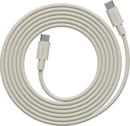 Data Fast Charging Cable Usb-c/usb-c Avolt 2 Meters Cream