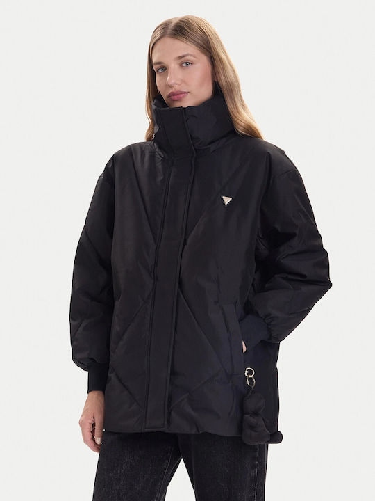 Guess Lang Damen Puffer Jacke Winddicht für Win...