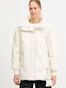 Damen Puffer Jacke für Winter Ecru
