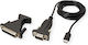 Кабел Roline 12.99.1162 USB-C M към Серийни DB-9/DB25 M 1.8м Черен