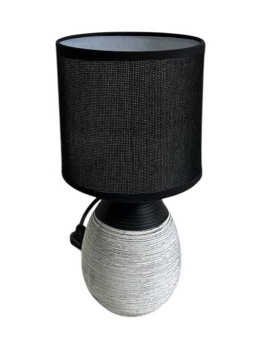 Chios Hellas Keramik Tischlampe mit Schwarz Schirm