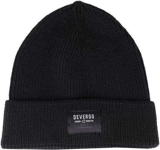 Beanie Unisex Σκούφος Πλεκτός σε Μαύρο χρώμα