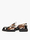 Leather Women's Loafers in Tabac Brown Color