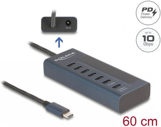 DeLock DeLock USB-Hub mit 7 Anschlüssen USB 3.2 und USB-C Anschluss