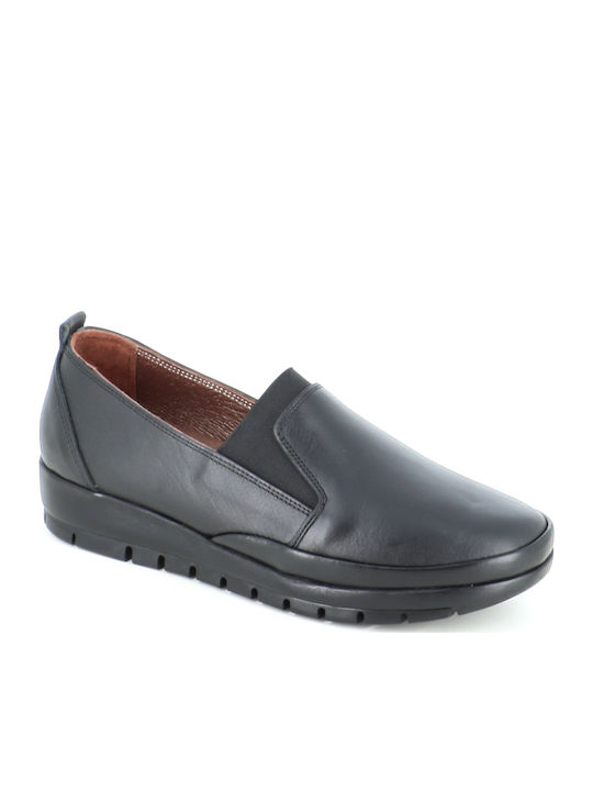 Γυναικεία Slip-On Δερμάτινα Μαύρα