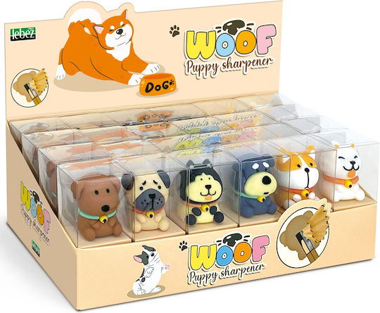 Pencil Sharpener One Hole Puppy Woof 24 Pieces Display