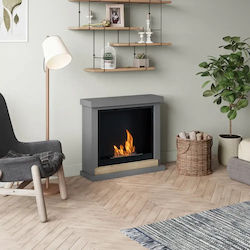 Tagu Semineu Pe Bază De Bioetanol Montat Pe Perete Pentru Interioare Gri 75x24.5x67.6cm Tagu Semineu Pe Bază De Bioetanol Montat Pe Perete Pentru Interioare Gri 75x24.5x67.6cm