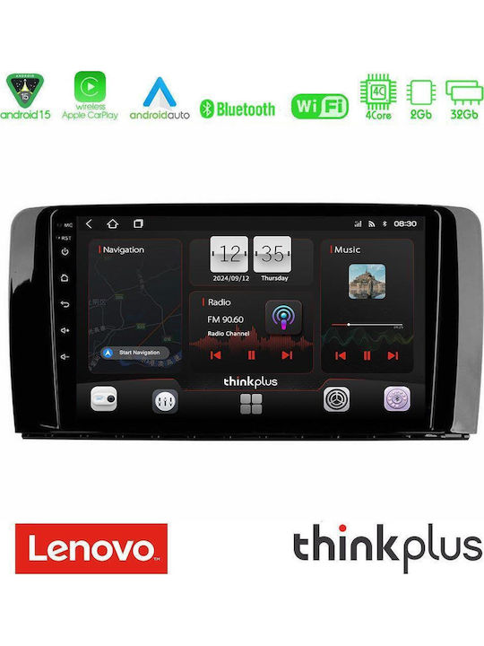 Lenovo Auto-Audiosystem für Mercedes-Benz R-Klasse 2006-2012 (Bluetooth/USB/WiFi/GPS/Apple-Carplay/Android-Auto) mit Touchscreen 9"