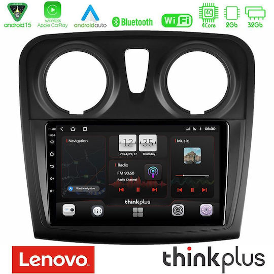 Lenovo Car Audio System for Dacia Dokker 2014-2021 (Bluetooth/USB/WiFi/GPS/Apple-Carplay/Android-Auto) with Touch Screen 9"