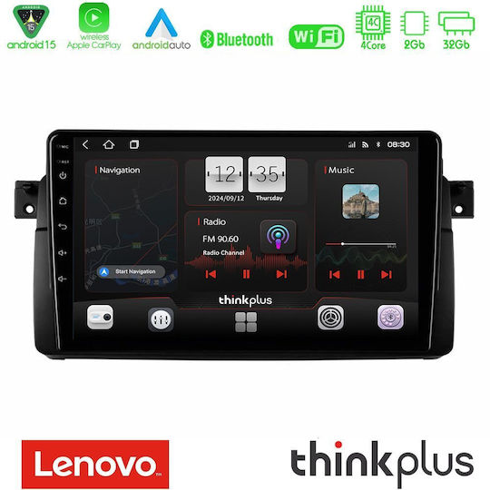 Lenovo Ηχοσύστημα Αυτοκινήτου για BMW E46 1998-2005 (Bluetooth/USB/WiFi/GPS/Apple-Carplay/Android-Auto) με Οθόνη Αφής 9"