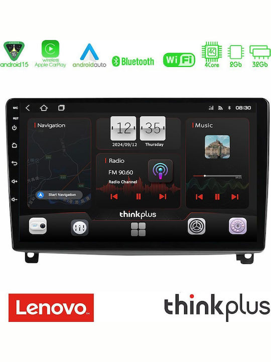 Lenovo Car Audio System for Peugeot 407 2004-2011 (Bluetooth/USB/WiFi/GPS/Apple-Carplay/Android-Auto) with Touch Screen 9"