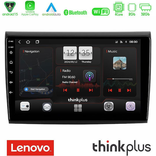 Lenovo Ηχοσύστημα Αυτοκινήτου για Fiat Bravo 2007-2015 (Bluetooth/USB/AUX/WiFi/GPS/Apple-Carplay/Android-Auto) με Οθόνη Αφής 9"