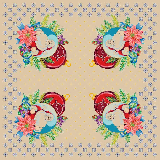 Stamped Embroidery Square Christmas Magic 100cm X 100cm 1 Piece