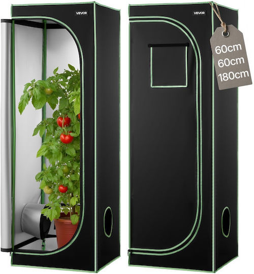Indoor Grow Tent Vevor 60 X 60 X 180 Cm 600d High Reflectivity Mylar Indoor Plant Tent Observation Window Floor Tray & Heavy Duty Zipper Grow Tents Fruit Flower Vegetables