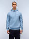 Sweatshirt with Hood Faded Denim