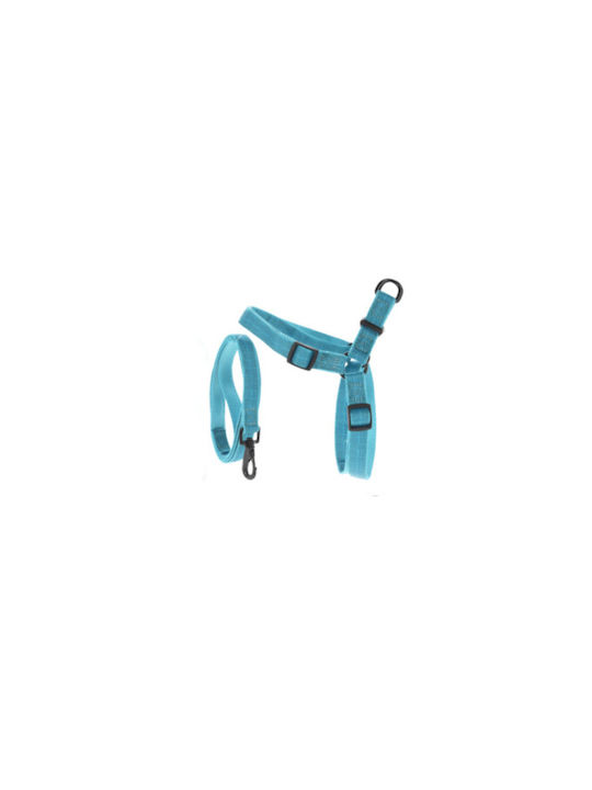 Set Dog Harness And Leash 120 Cm Light Blue