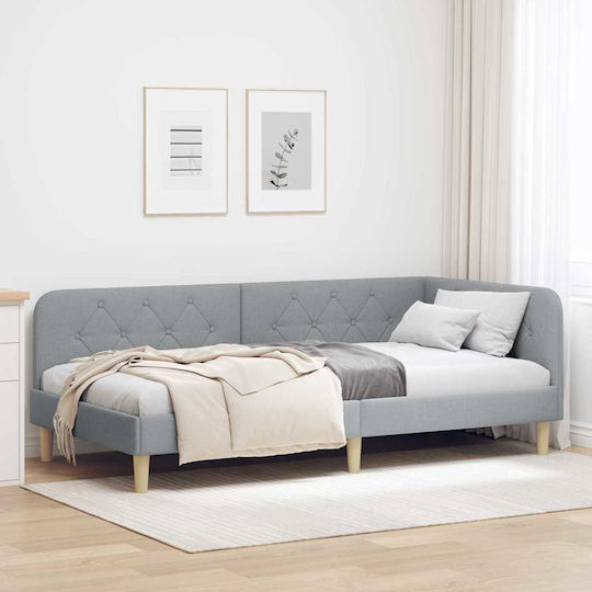 Καναπές Κρεβάτι Μονό για Στρώμα 90x190cm Ανοιχτό Γκρι Καναπές Κρεβάτι Μονό για Στρώμα 90x190cm Ανοιχτό Γκρι
