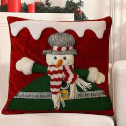 Weihnachtsdekoratives Kissen Bezug Schneemann Schnee 45x45cm
