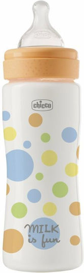 Chicco Πλαστικό Μπιμπερό Perfect Κατά των Κολικών με Θηλή Σιλικόνης για 4+ μηνών Πορτοκαλί 330ml