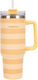 Flamingueo Handled Tumbler Stainless Steel 1.18L Yellow with Straw and Handle