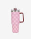 Flamingueo Bottle Thermos Stainless Steel 1.18lt Pink with Straw and Handle