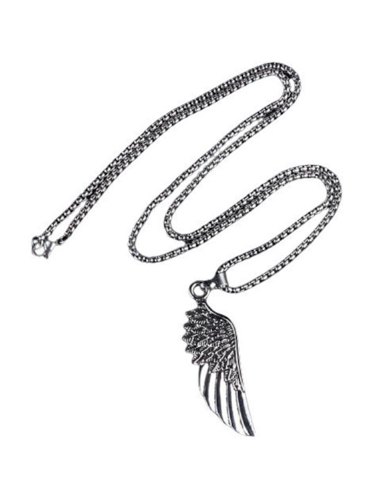 Silver Angel Wing Pendant Necklace Silver Chain