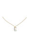Excite-Fashion Monogram "Ε" from Gold Plated Silver with Zircon