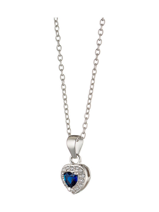 Oxzen Halskette mit Design Herz aus Silber mit Zirkon