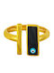 Excite-Fashion Ring with Enamel made of Silver Gold Plated